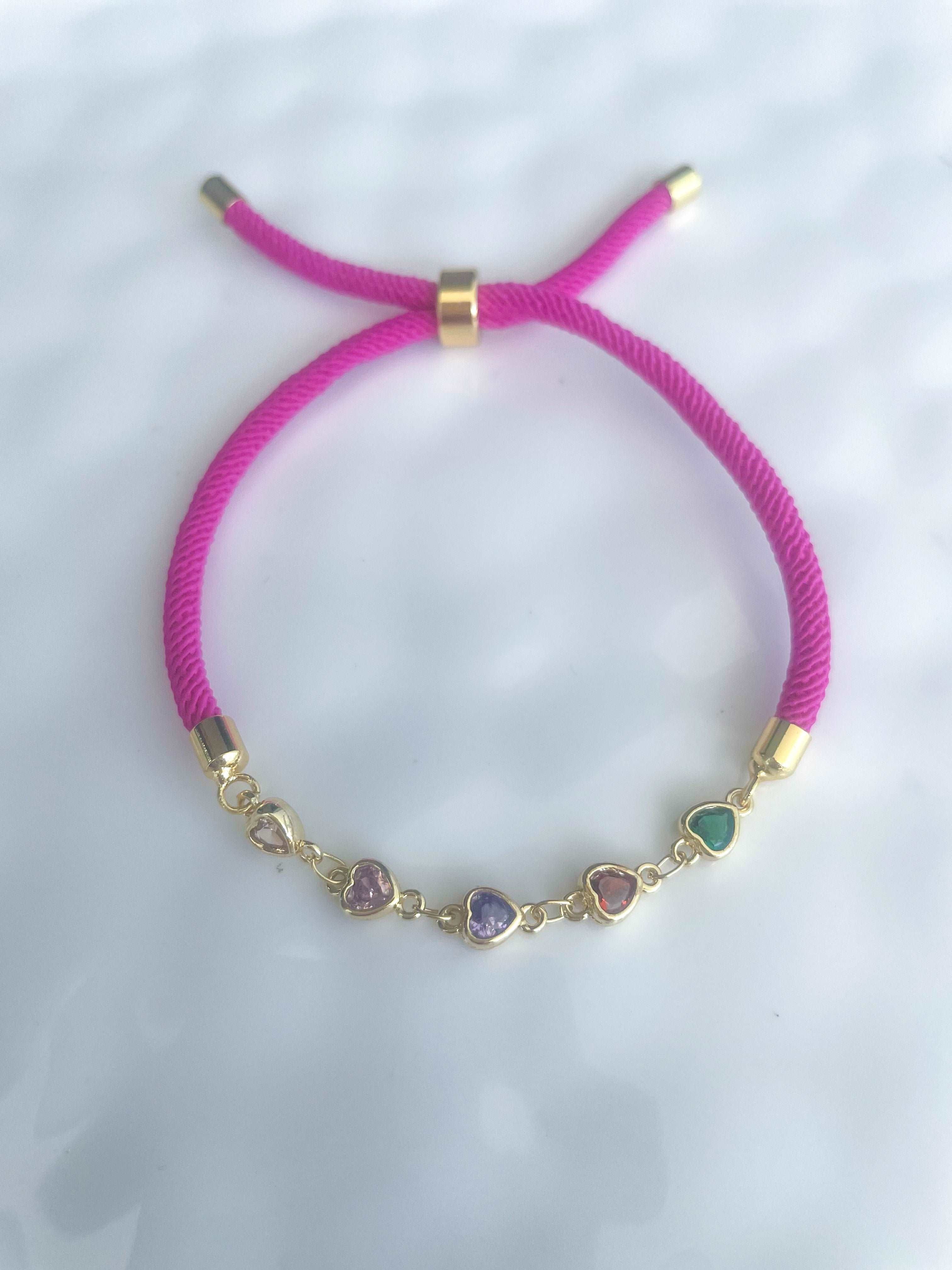 Multicolor hearts bracelet