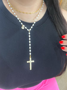 Cross Pearl Necklace