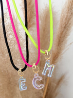 Load image into Gallery viewer, Initial Adjustable Necklace - Pink Letter
