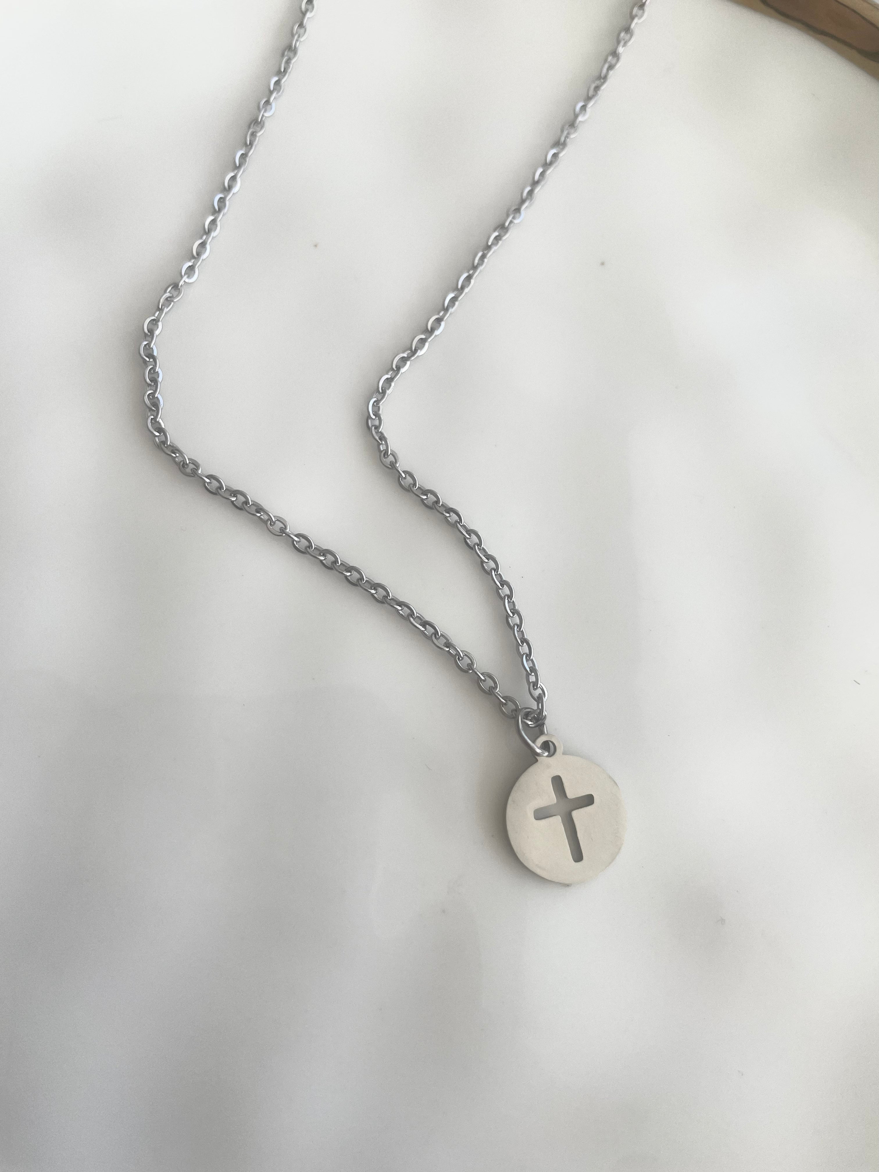 Cross silver chain