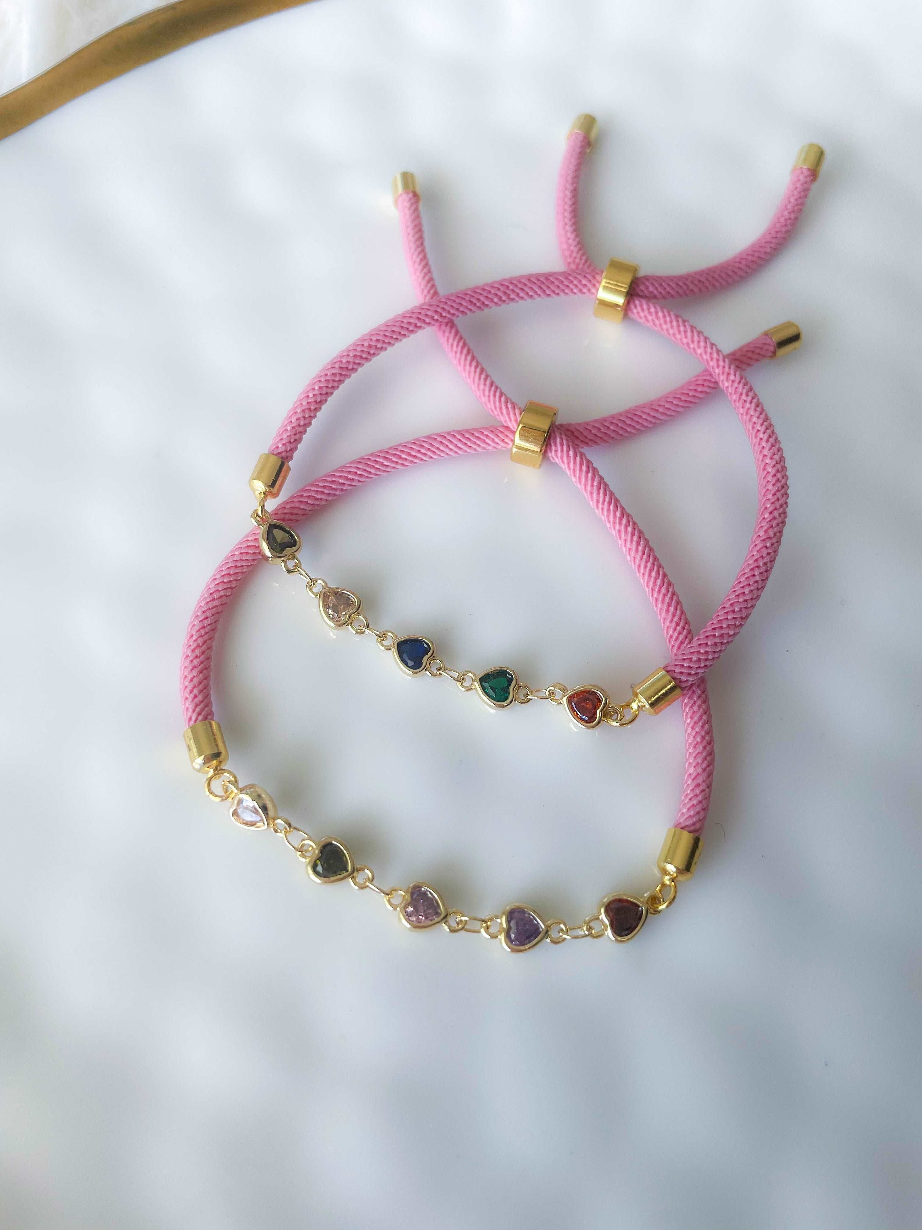 Multicolor hearts bracelet