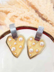 Pearl Heart Earrings