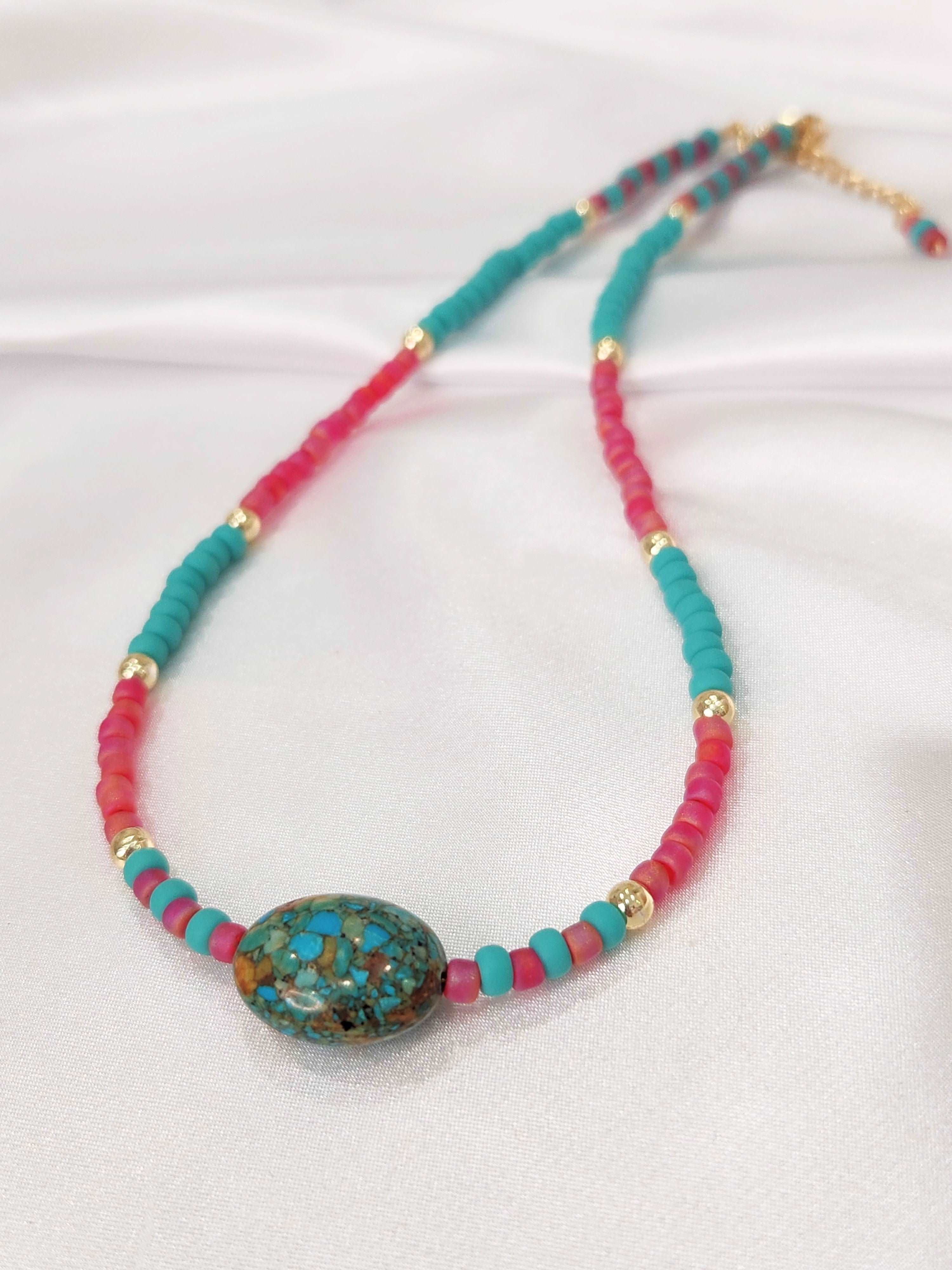 Mosaic Stone Necklace