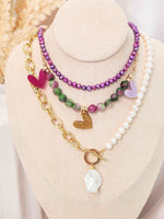 Load image into Gallery viewer, Purple Pearl Necklace
